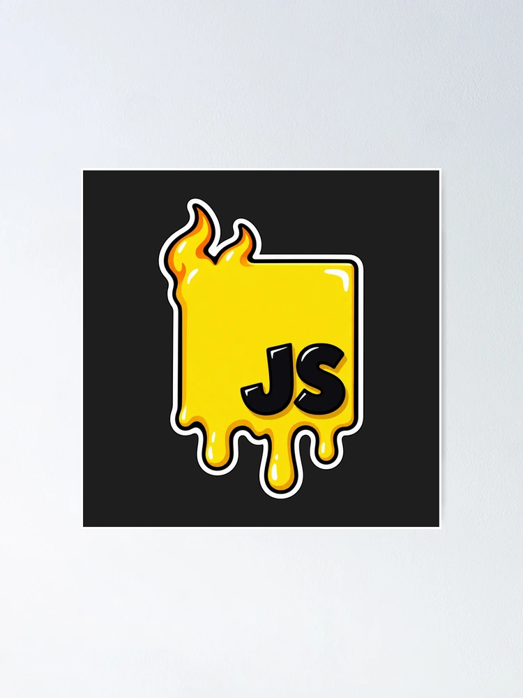 Thumbnail 1 of 3, Poster, Melting JavaScript JS Logo Sticker - Web Developer Programmer designed and sold by Stick Erify.