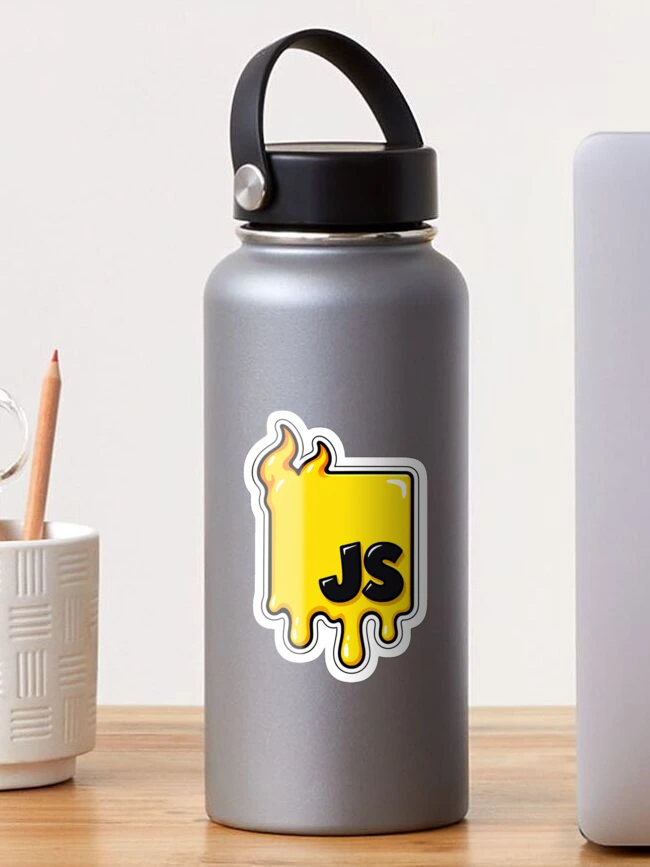 Thumbnail 1 of 3, Sticker, Melting JavaScript JS Logo Sticker - Web Developer Programmer designed and sold by Stick Erify.