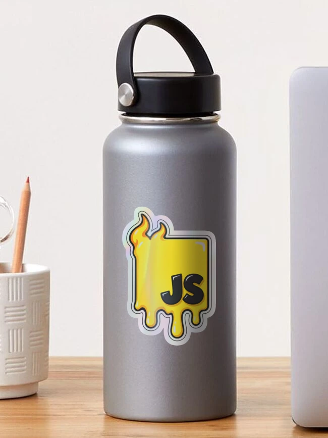 Thumbnail 1 of 4, Sticker, Melting JavaScript JS Logo Sticker - Web Developer Programmer designed and sold by Stick Erify.