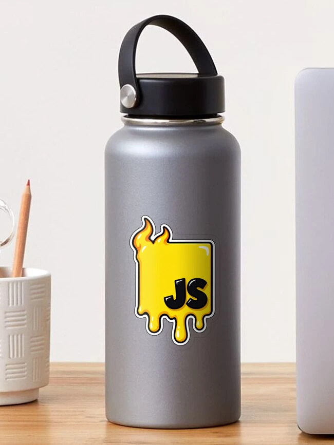 Thumbnail 1 of 3, Sticker, Melting JavaScript JS Logo Sticker - Web Developer Programmer designed and sold by Stick Erify.