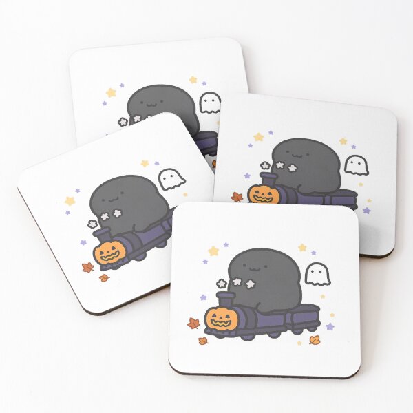 Item preview, Cute Black Cat Ghost Haunted Train Halloween Kawaii Sticker designed and sold by xiaoxiaochibi.