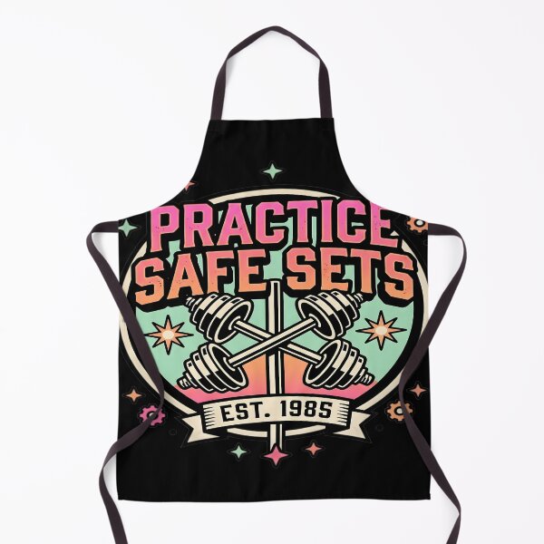 Item preview, Practice Safe Sets Funny Retro Gym Workout Humour designed and sold by PozivoPlus.