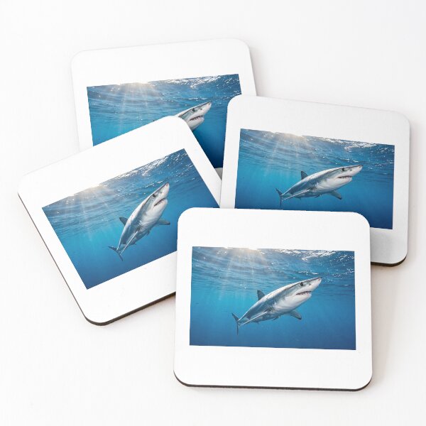 Item preview, Mako Shark Swimming Up — Sleek Ocean Shark in Deep Blue Water designed and sold by Stevercortinas.