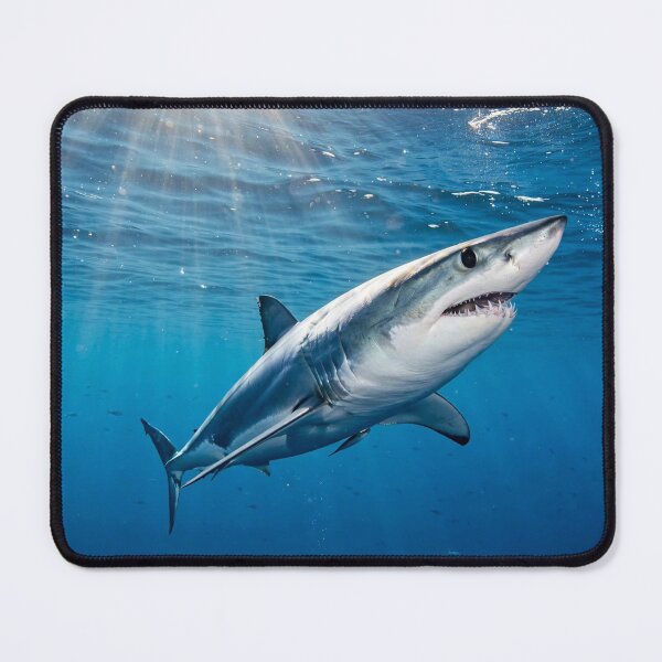 Item preview, Mako Shark Swimming Up — Sleek Ocean Shark in Deep Blue Water designed and sold by Stevercortinas.