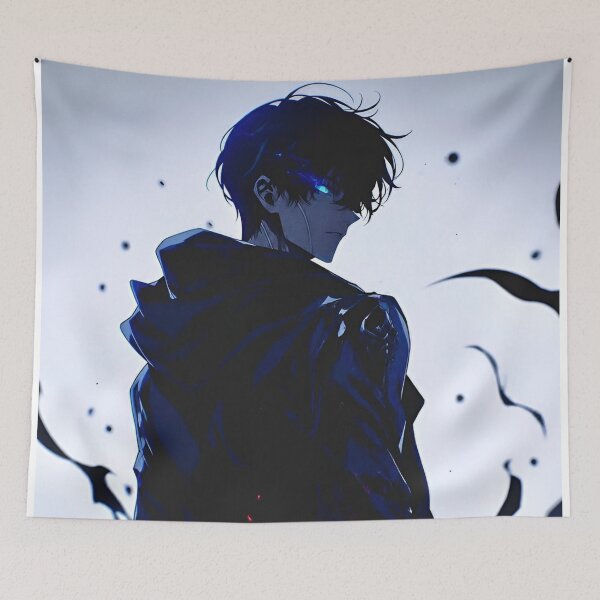 Item preview, Blue Shadow Hunter with Crimson Dagger – Dark Fantasy Anime Warrior Art designed and sold by Dyan4.