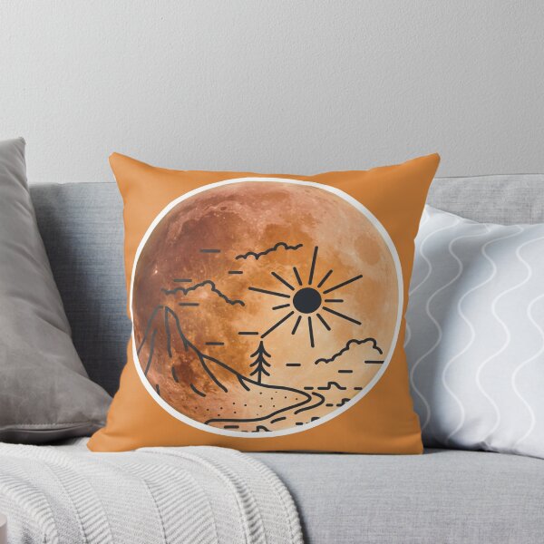 Item preview, Copper Blood Moon Mountain & Sun Aesthetic Line Art designed and sold by T-ShirtTerrace.