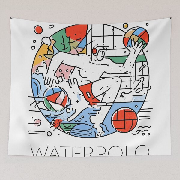 Item preview, Water Polo Modern Sports Illustration designed and sold by ForeverPrintsOK.
