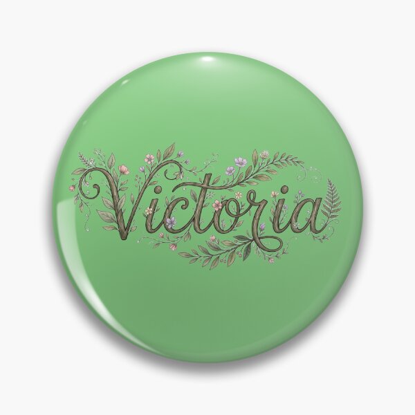 Item preview, Victoria Botanical Leaves Name Typography designed and sold by VictoriaaStore.
