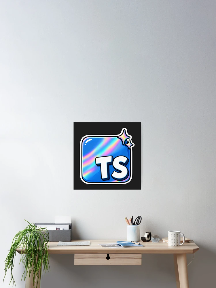 Thumbnail 2 of 3, Poster, Holographic TypeScript TS Sticker - Web Developer Coding designed and sold by Stick Erify.