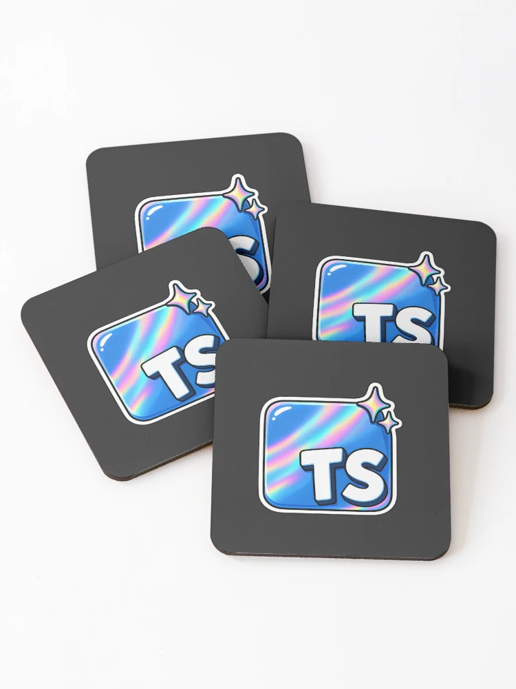 Thumbnail 1 of 5, Coasters (Set of 4), Holographic TypeScript TS Sticker - Web Developer Coding designed and sold by Stick Erify.