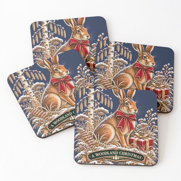 Item preview, European Hare Christmas Vintage Woodland Art designed and sold by CalmCapy Co.