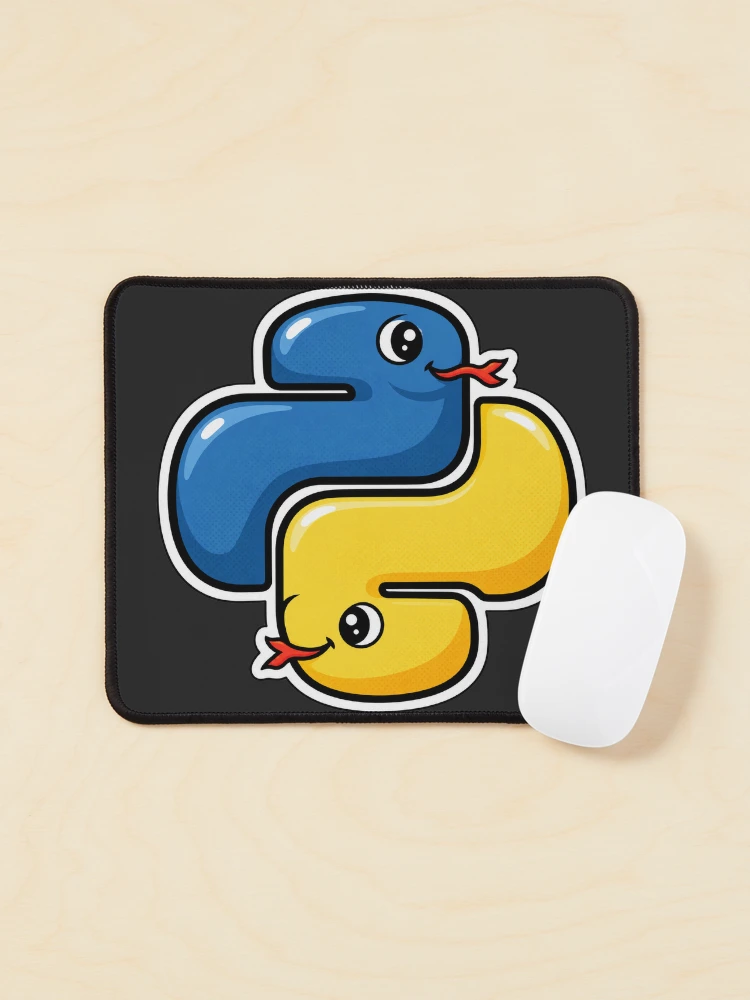 Thumbnail 1 of 5, Mouse Pad, Cute Python Snakes Logo Sticker - Programmer Coding designed and sold by Stick Erify.