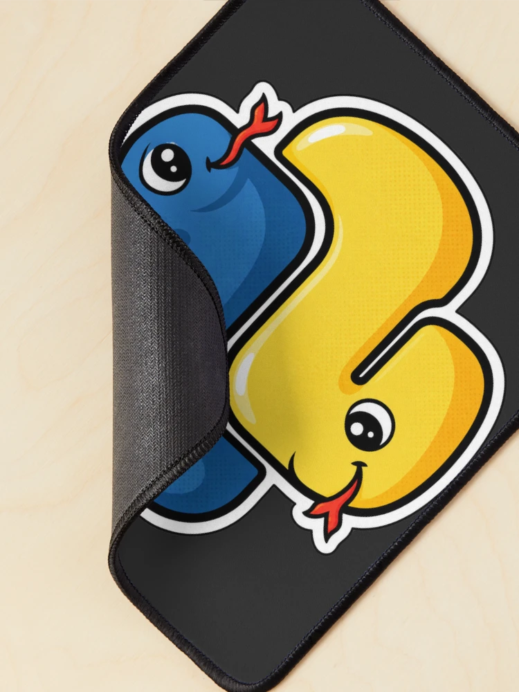 Thumbnail 2 of 5, Mouse Pad, Cute Python Snakes Logo Sticker - Programmer Coding designed and sold by Stick Erify.