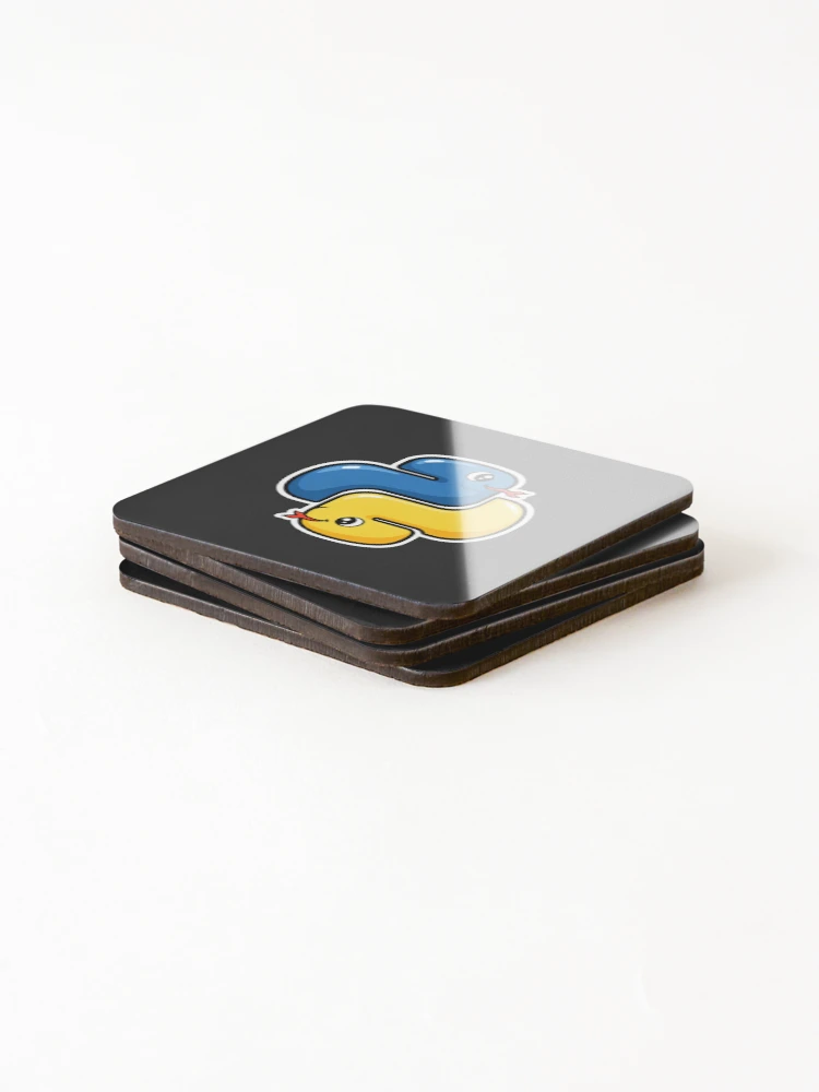 Thumbnail 4 of 5, Coasters (Set of 4), Cute Python Snakes Logo Sticker - Programmer Coding designed and sold by Stick Erify.