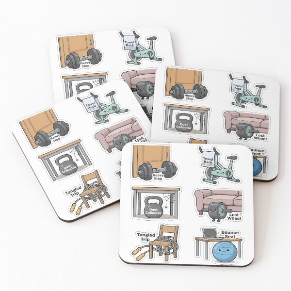 Item preview, Indoor Fitness Equipment Fails Sticker Pack - Home Gym Puns designed and sold by SimpleP.