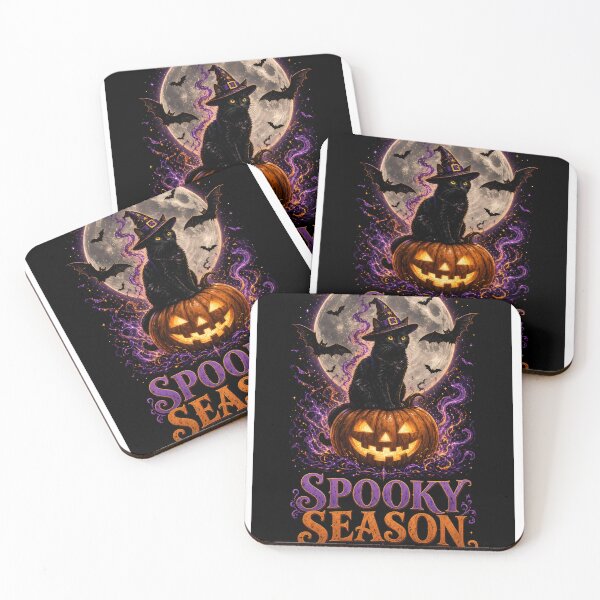 Item preview, Spooky Season Black Cat Witch Vintage Halloween T-Shirt designed and sold by Ember Lane Designs.