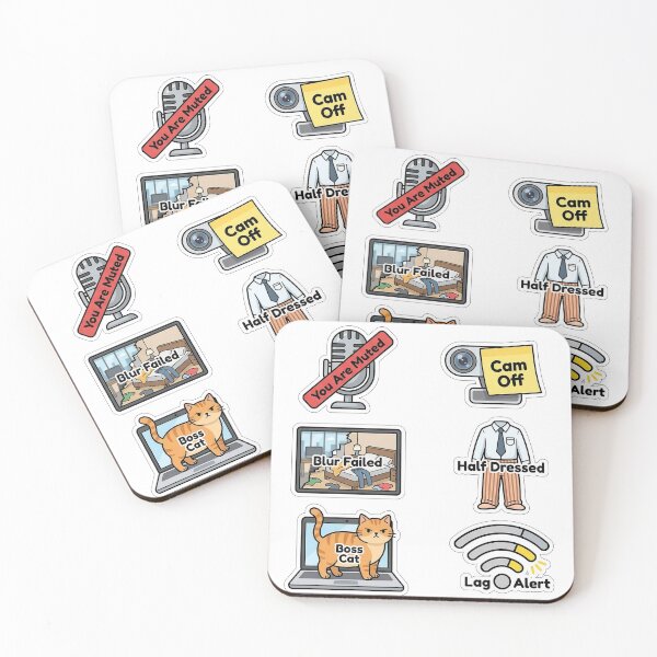 Item preview, New Year Work From Home Call Fails Sticker Pack - Remote Work Puns designed and sold by SimpleP.