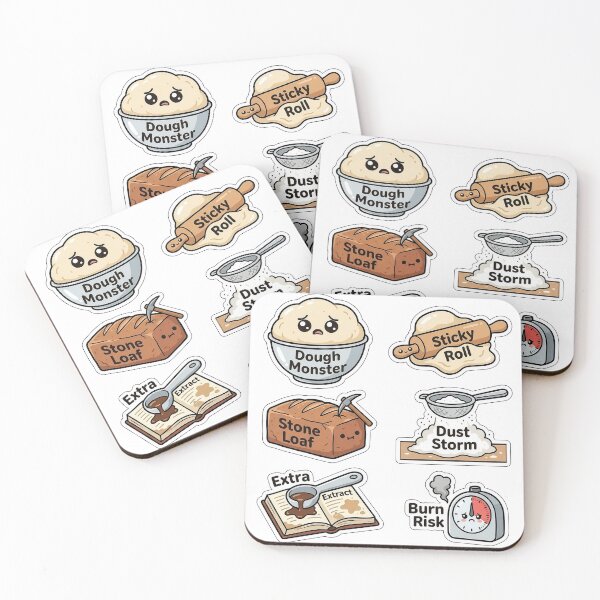 Item preview, Winter Baking Dough Disasters Sticker Pack - Pastry Puns designed and sold by SimpleP.