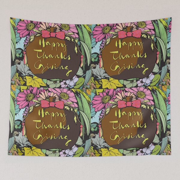 Item preview, Retro Festive Thanksgiving Pumpkin Garden Art designed and sold by cremedecolor.