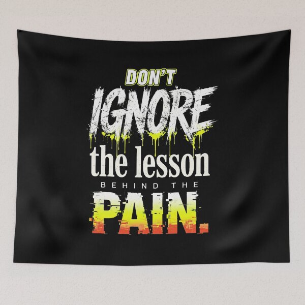 Item preview, Don't Ignore The Lesson Behind The Pain - Yellow Drip Grunge designed and sold by Vibe-Vary.
