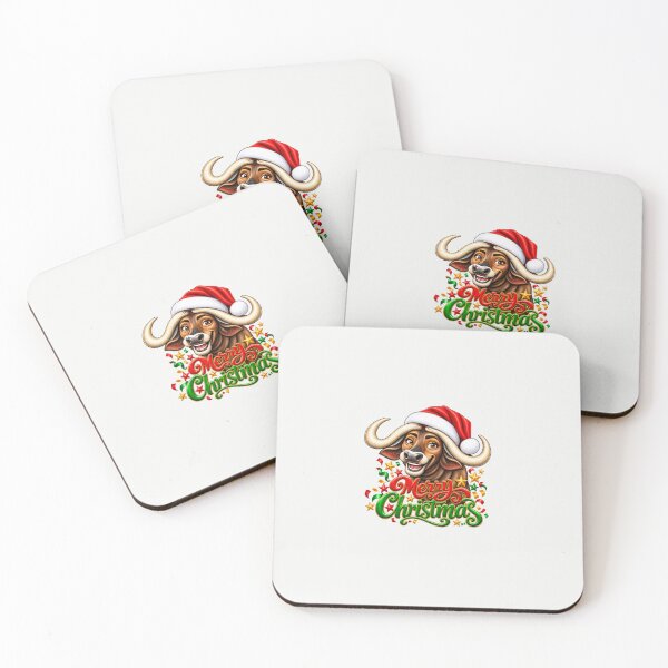 Item preview, Funny Christmas Buffalo – Santa Hat Animal Art designed and sold by annenambiro.