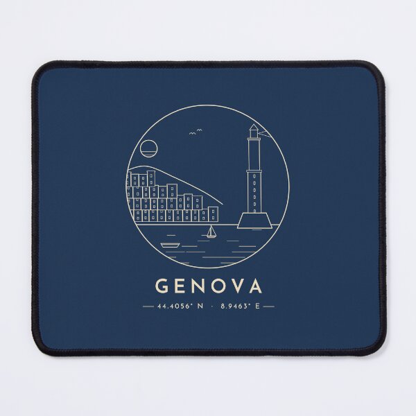 Item preview, Genoa Genova Lanterna Lighthouse Line Art Coordinates designed and sold by Cascio311.