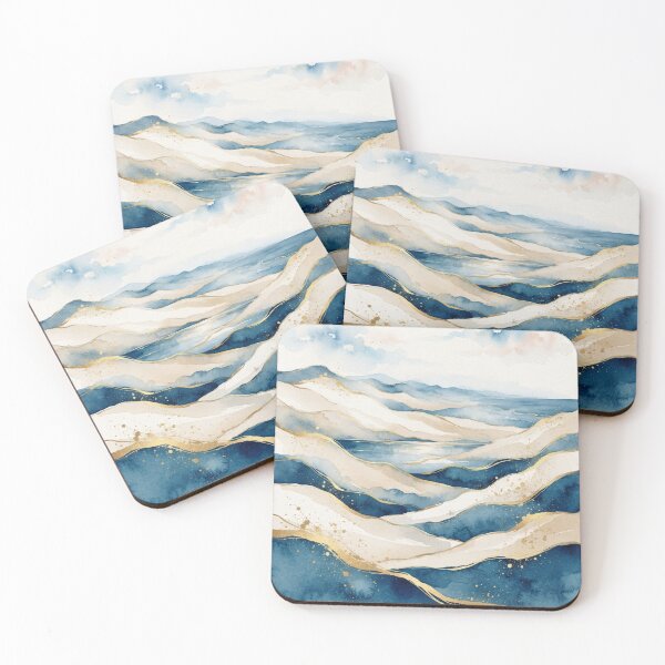 Item preview, Pinamar Dunes and the Argentine Sea - Watercolor and Gold designed and sold by Esencia Argentina.