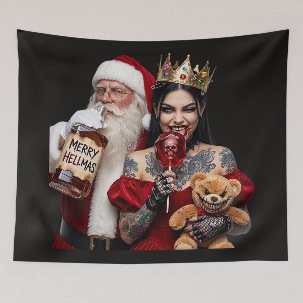 Item preview, Merry Hellmas Santa Queen Skull Lollipop designed and sold by Voodoo Store Paranormal Collections.