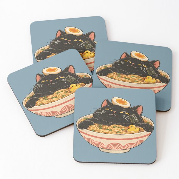Item preview, Black Cat Taking a Ramen Bath with Rubber Duck designed and sold by POD DYNASTY | Original Print On Demand T-Shirt Graphics.