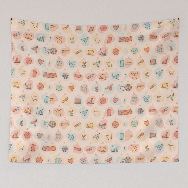 Item preview, Watercolor Ruler Office Pattern - Peach designed and sold by jobnjokes.