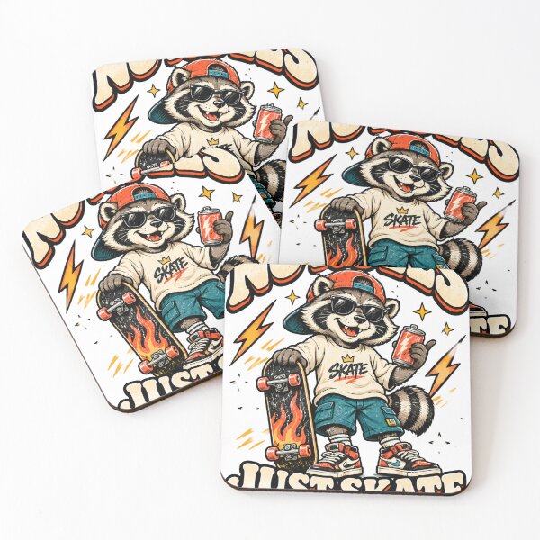 Item preview, Retro Raccoon Skateboard Street Art designed and sold by sr.popart.