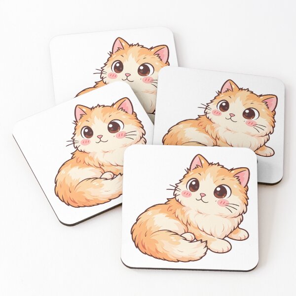 Item preview, Cute Fluffy Ginger Cat – Kawaii Orange Kitten Cartoon designed and sold by mumeaw.