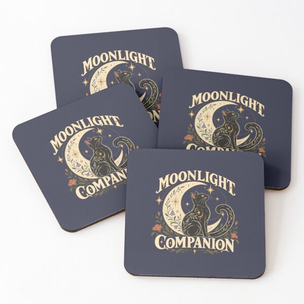 Item preview, Moonlight Companion – Celestial Botanical Black Cat designed and sold by WAUZ.