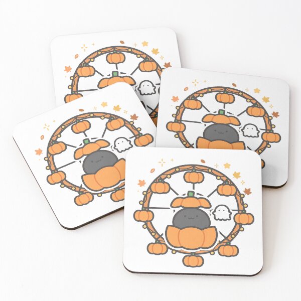 Item preview, Cute Black Cat Ghost Pumpkin Ferris Wheel Fall Fair Kawaii Sticker designed and sold by xiaoxiaochibi.