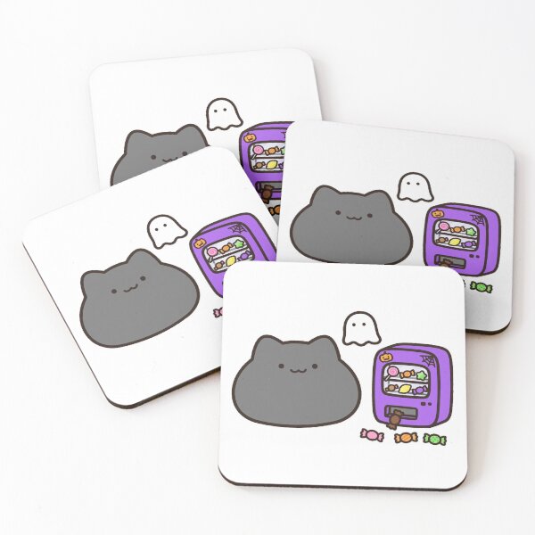 Item preview, Cute Black Cat Ghost Halloween Candy Vending Machine Kawaii Sticker designed and sold by xiaoxiaochibi.