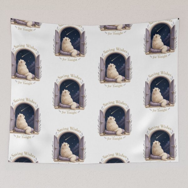 Item preview, Persian Shooting Star Cat – Saving Wishes for Tonight designed and sold by PurrBloom Studio.