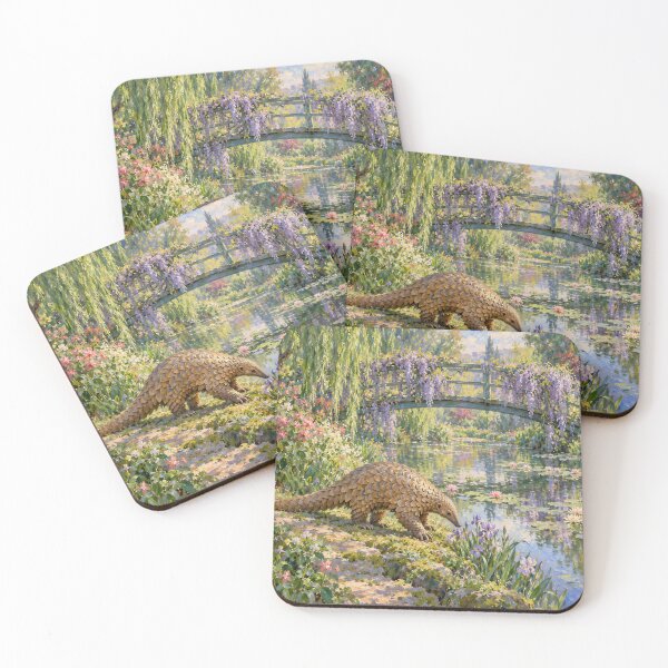Item preview, Pangolin in Monet Inspired Garden | Impressionist Wildlife Art designed and sold by ksgraphics222.