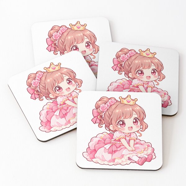 Item preview, Cute Pink Chibi Princess – Kawaii Royal Girl in Frilly Dress designed and sold by mumeaw.