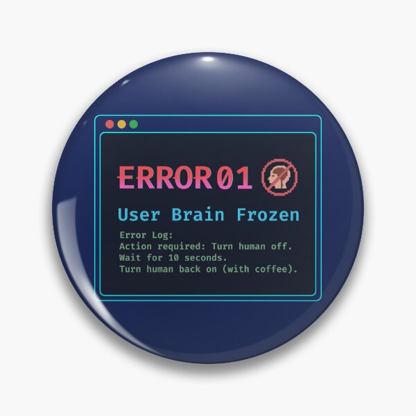 Item preview, Error 01 User Brain Frozen Funny IT Support Sticker designed and sold by DruckByte.