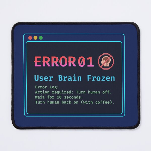 Item preview, Error 01 User Brain Frozen Funny IT Support Sticker designed and sold by DruckByte.