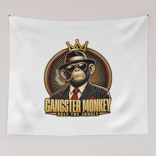 Item preview, Gangster Monkey King Vintage Mafia Streetwear Art designed and sold by BAAKSHOP.