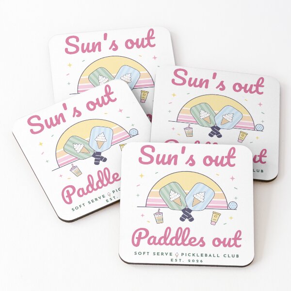 Item preview, Sun’s Out Paddles Out – Cute Pickleball Gift, Pastel Sunset & Paddles designed and sold by IsleAmore.