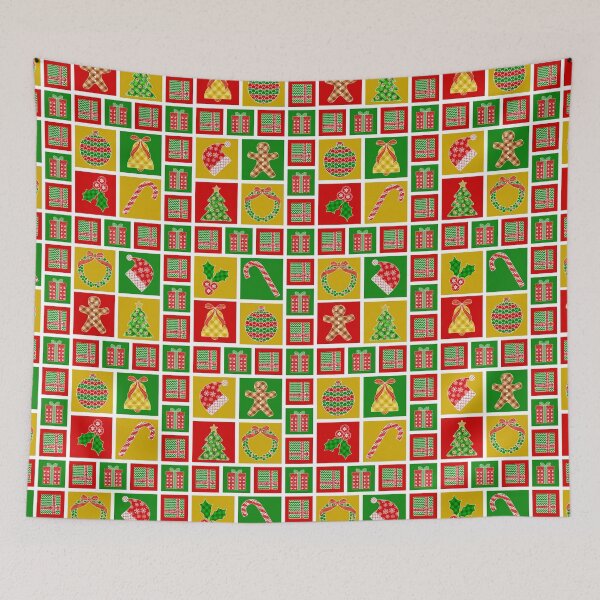 Item preview, Retro Christmas Patchwork – Colorful Holiday Icons & Festive Geometric Pattern designed and sold by Visual Arts Dominika Cybuch.