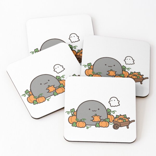 Item preview, Cute Black Cat Ghost Pumpkin Picking Patch Fall Kawaii Sticker designed and sold by xiaoxiaochibi.