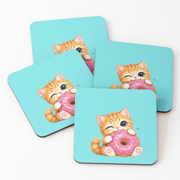 Item preview, Donut Worry Be Happy Kawaii Ginger Kitten designed and sold by MushArtist.