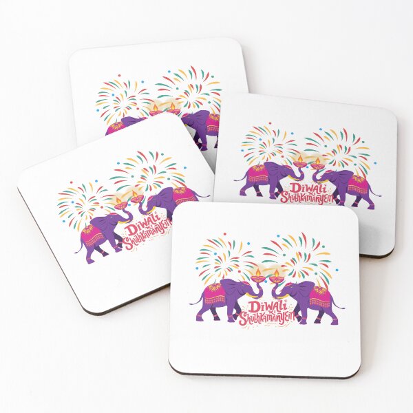 Item preview, Diwali Ki Shubhkamnaye Elephant Diya Rangoli Festival Design designed and sold by Palette _Vibes.