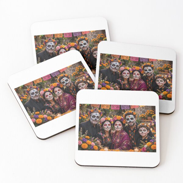 Item preview, Day of the Dead Family 2026 — Whole Family in Sugar Skull Face Paint and Flowers designed and sold by Stevercortinas.