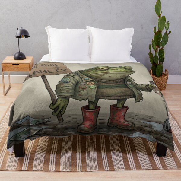 Item preview, Funny Climate Activist Frog Save Our Planet Protest Art designed and sold by Englandbear.