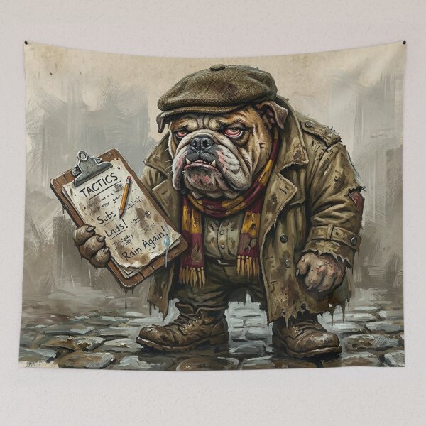 Item preview, Funny British Bulldog Football Coach Sports Manager Art designed and sold by Englandbear.