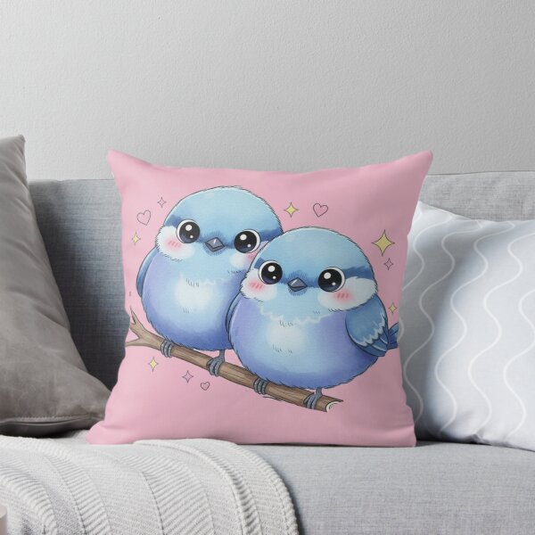 Item preview,  Blue birds of happiness on pink designed and sold by Faerieglen.